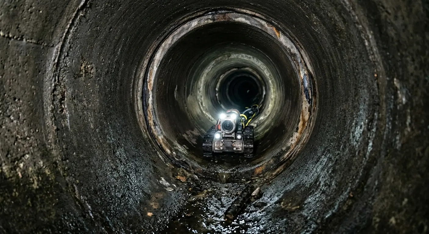 Robotic sewer camera inspecting pipe interior for Drain Snake Service in Elk Grove Village